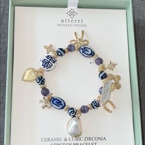 Blue and Gold Ceramic Bracelet
